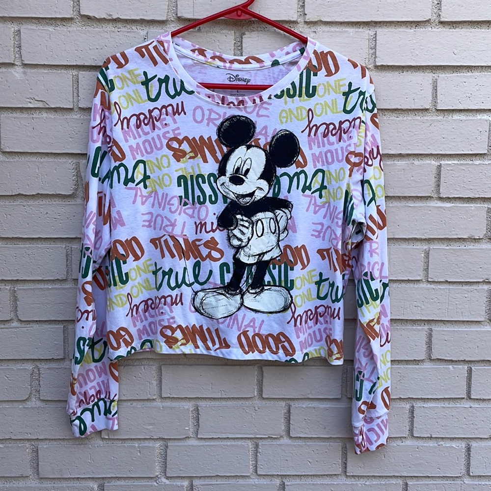 DISNEY “Mickey Mouse” long sleeved multicolored t-shirt.  Size large.